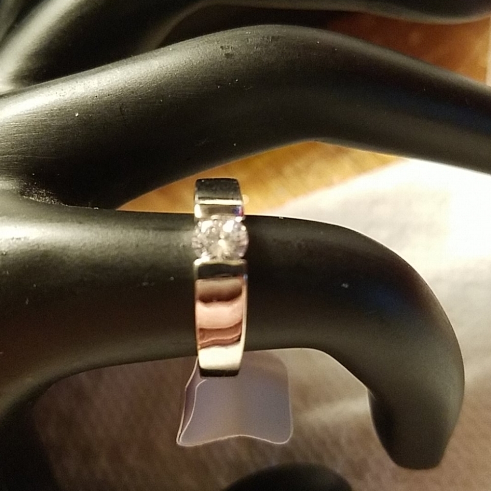 Rhinestone Silver Tone Ring